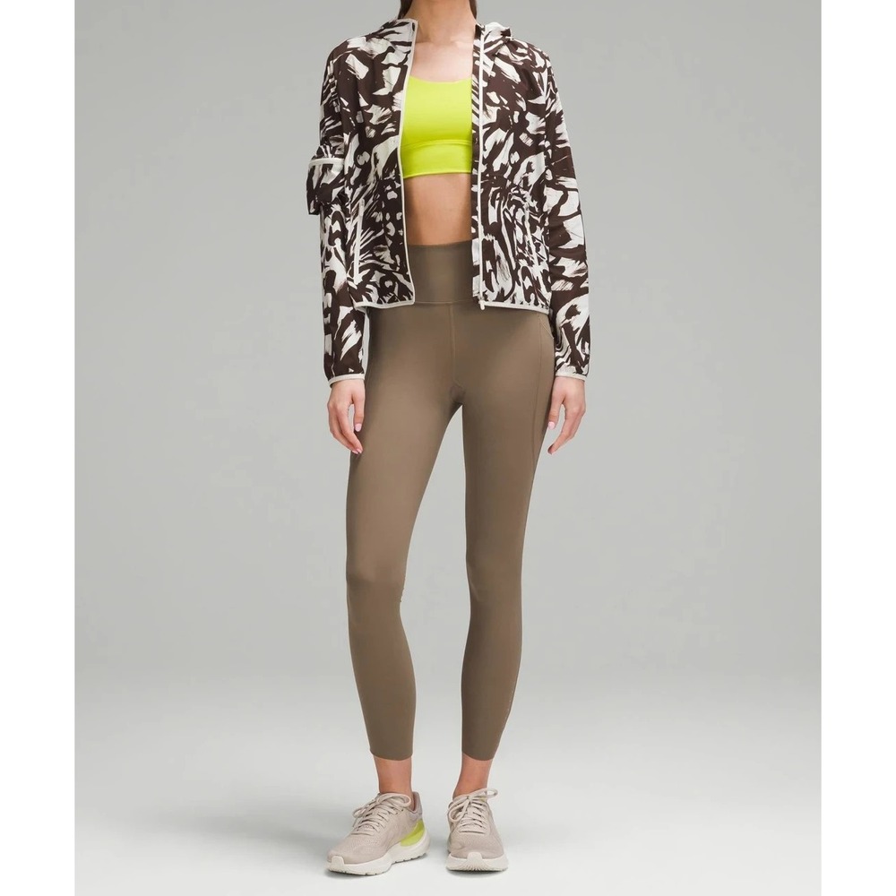 Lululemon Athletica Packable Ultralight Run Jacket Monarch Bloom Bone Espresso/6 - Picture 2 of 11